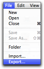 How to Create or Export OLM File Step 1