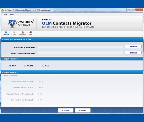 Screenshot for Transfer Mac Contacts as PST 2.7